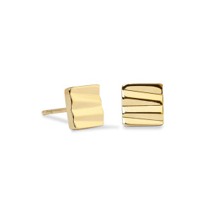 Coeur de Lion Stud Earrings Square Wave - Gold 