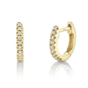 Shy Creation Pave Diamond Huggie Earrings - Mini 