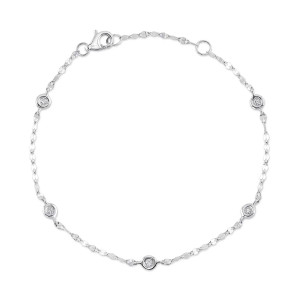 Shy Creation Diamonds by the Yard Sparkle Chain Bracelet - White Gold