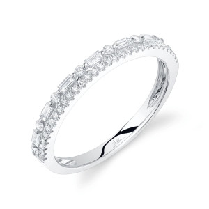 Shy Creation Diamond Baguette Band - White Gold 