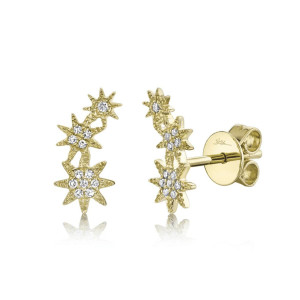 Shy Creation Diamond Star Stud Earrings