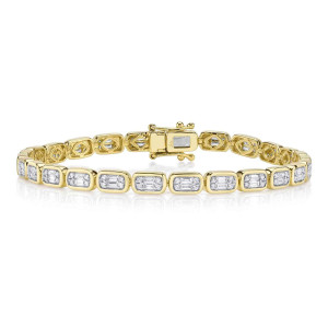 Shy Creation Diamond Baguette Tennis Bracelet