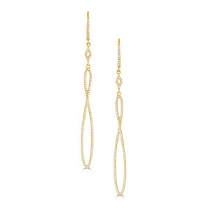 Doves by Doron Paloma Yellow Gold Double Loop Drop Earrings