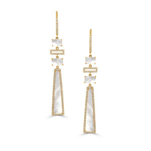 Doves by Doron Paloma 14KT White Mother of Pearl Drop Earrings 