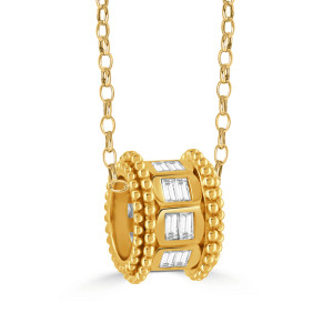 Doves by Doron Paloma Byzantine Barrel Pendant with Diamond Baguettes