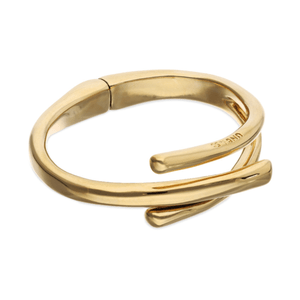 Bangle Bracelet with Three Intertwined Organic Shapes - Gold