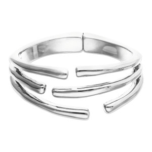 UNOde50 Bangle Bracelet with Multiple Intertwined Organic Shapes - Silver 