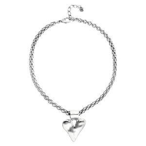 Necklace with Thick Chain and Heart Detail