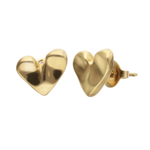 UNOde50 Heart Stud Earrings - Gold