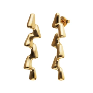 UNOde50 Elongated Zigzag Earrings - Gold