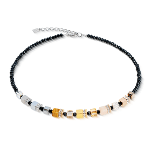 GeoCUBE Precious Nature Necklace -Tricolor Silver