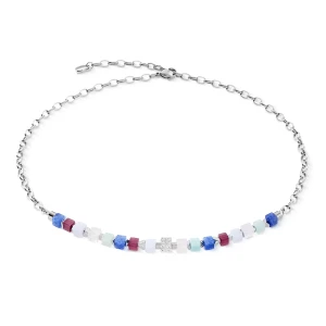 Coeur de Lion Cube Mosaic Necklace - Lumina Silver