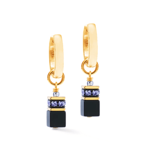 GeoCUBE Precious Classic Hoops - Blue Moon Gold