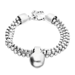 UNOde50 Bracelet with Silver Threads and Large Sphere 