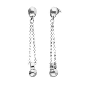 UNOde50 Drop Earrings with Long Chain and Sphere