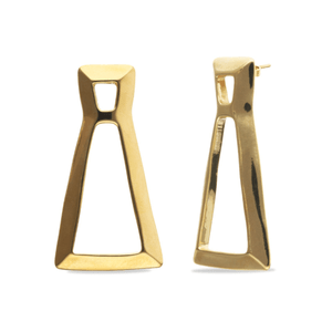 Open Triangle Earrings - Gold
