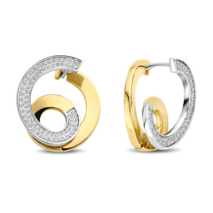 Ti Sento Milano Gold and Silver Double Swirl Hoop Earrings