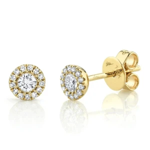 Shy Creation Diamond Center Stud Earrings 