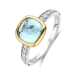 Cushion Cut Aqua Verdi Ring