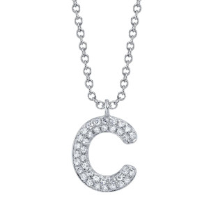 Shy Creation Diamond Initial "C" Necklace 