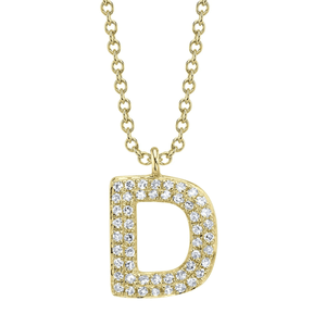 Diamond Initial "D" Necklace