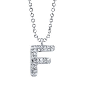 Shy Creation Diamond Initial "F" Necklace 