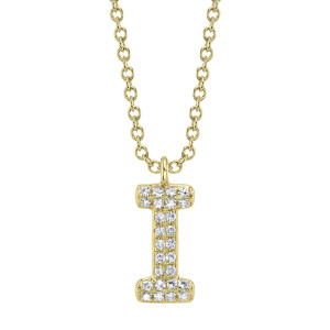 Shy Creation Diamond Initial "I" Necklace 