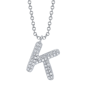 Diamond Initial "K" Necklace