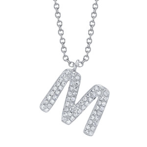 Shy Creation Diamond Initial "M" Necklace 