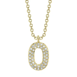 Shy Creation Diamond Initial "O" Necklace