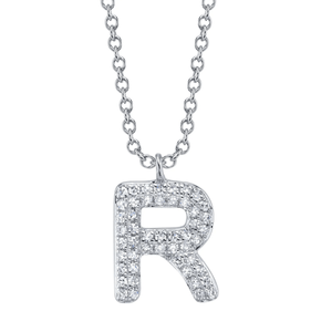 Diamond Initial "R" Necklace