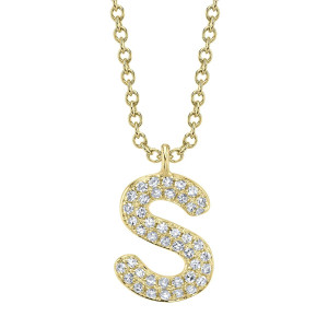 Shy Creation Diamond Initial "S" Necklace 