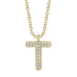 Diamond Initial "T" Necklace
