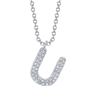 Diamond Initial "U" Necklace