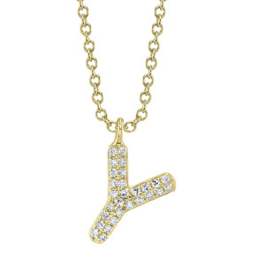 Shy Creation Diamond Initial "Y" Necklace 