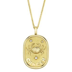 Diamond Cancer Zodiac Star Necklace