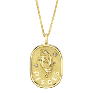 Diamond Pisces Zodiac Star Necklace
