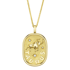 Diamond Taurus Zodiac Star Necklace