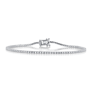 1.24 CT Diamond Tennis Bracelet - 14KT White Gold