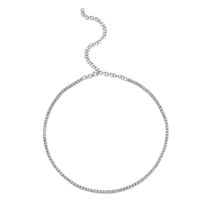 .95 CT Diamond Tennis Necklace - 14KT White Gold