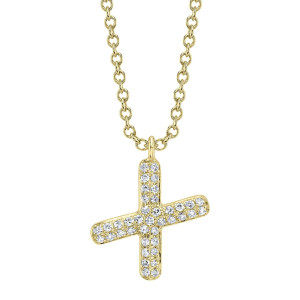 Shy Creation Diamond Initial "X" Necklace 