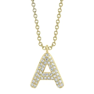 Shy Creation Diamond Initial "A" Necklace