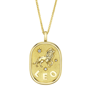 Diamond Leo Zodiac Star Necklace