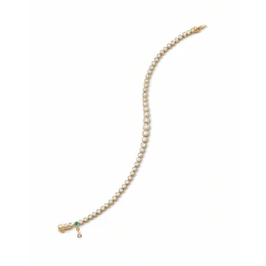 Monica Rich Kosann Midi Graduated Round Bezel Set Diamond Tennis Bracelet 