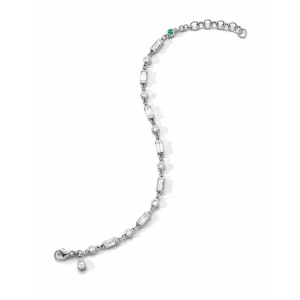 Monica Rich Kosann Tennis Bracelet with Baguette & Round White Sapphires 