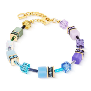 Coeur de Lion GeoCUBE Iconic Bracelet Multicolor Boho Gold 