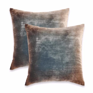 Kevin O'Brien Studio Ombre Velvet Pillow - Gunmetal - 18x18 - Set of 2 