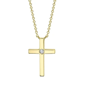 Shy Creation Cross Necklace with Diamond Accent 