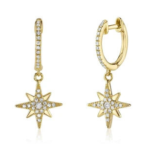 Shy Creation Diamond North Star Earrings 