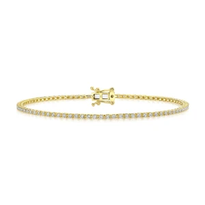 Shy Creation 1.00 CT Dainty Diamond Tennis Bracelet 